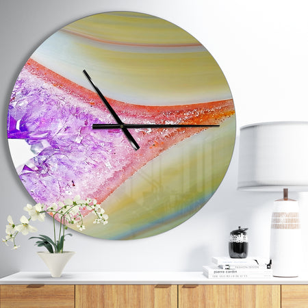 Natural agate - Oversized Modern Wall CLock