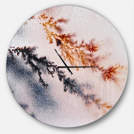 Moss Agate and Dendrite Crystals macro - Oversized Modern Wall CLock