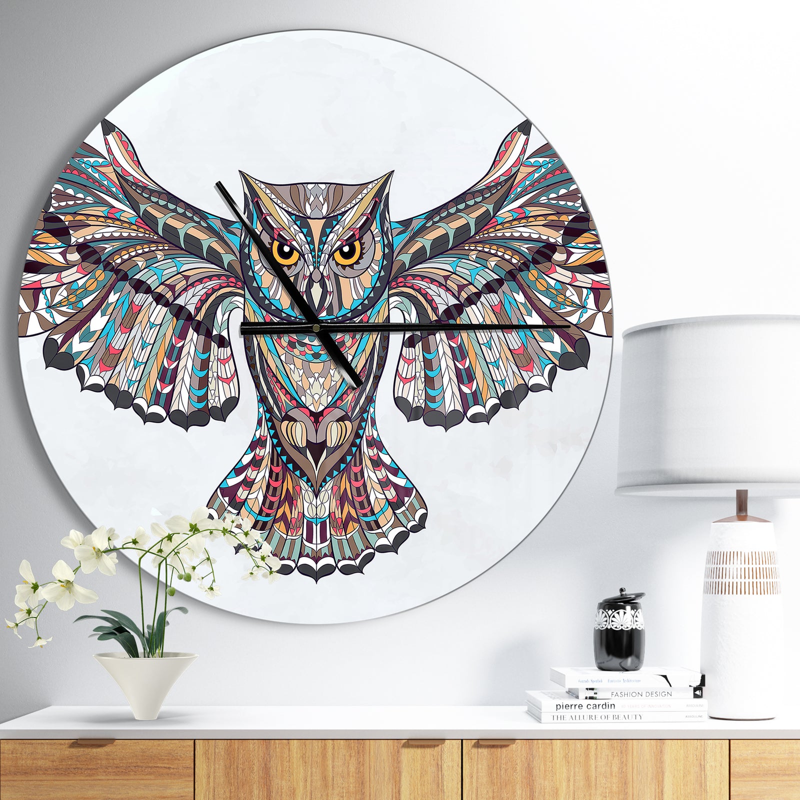 Owl on the Grudge - Oversized Children's Art Wall CLock