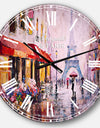 Lovers in Paris Eiffel Tower - Cityscapes Large Wall CLock