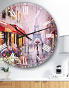 Lovers in Paris Eiffel Tower - Cityscapes Large Wall CLock