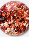 Bouquet of Red Sakura Flowers - Floral Large Wall CLock on Wrapped Canvas