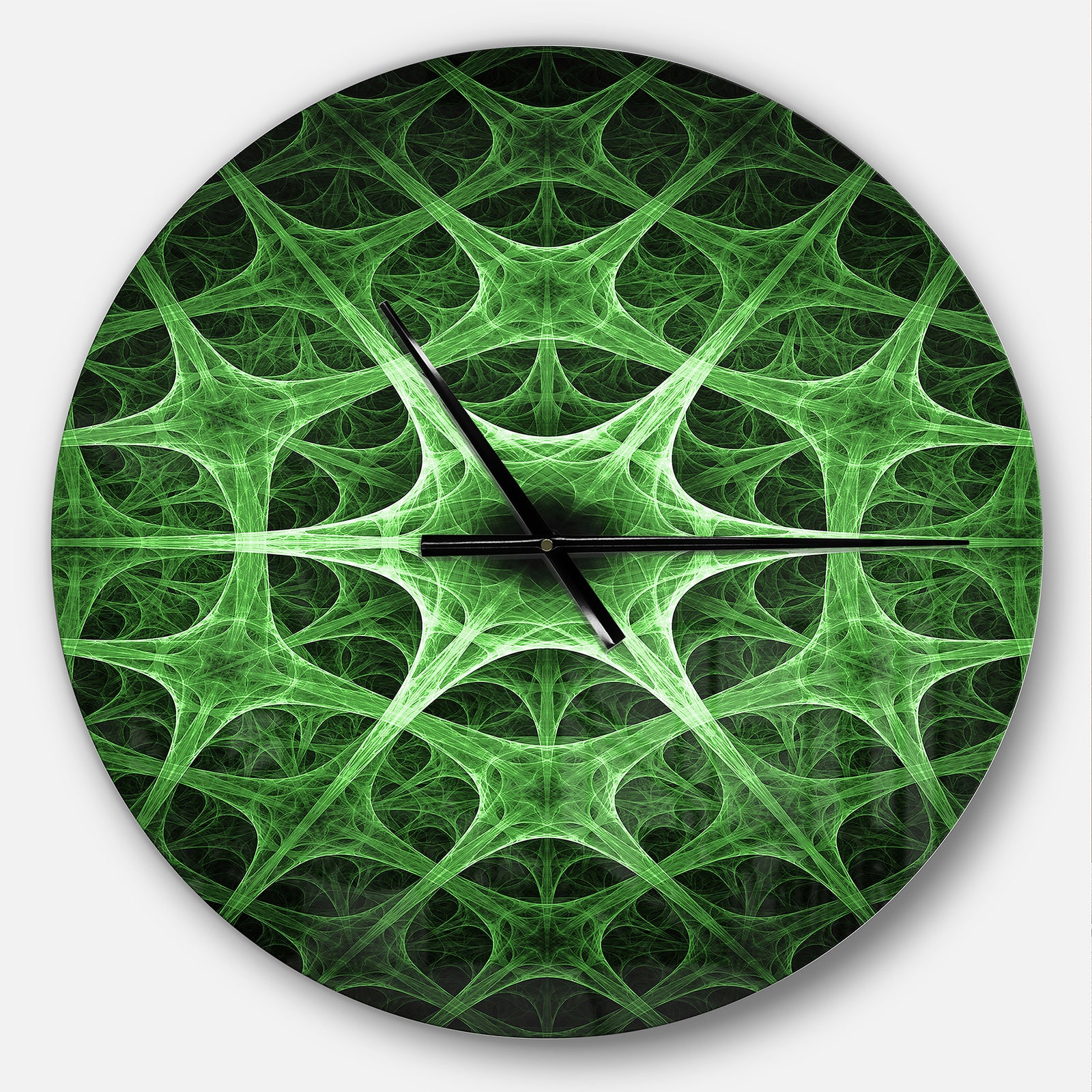 Abstract green thorn flower - Oversized Modern Wall CLock