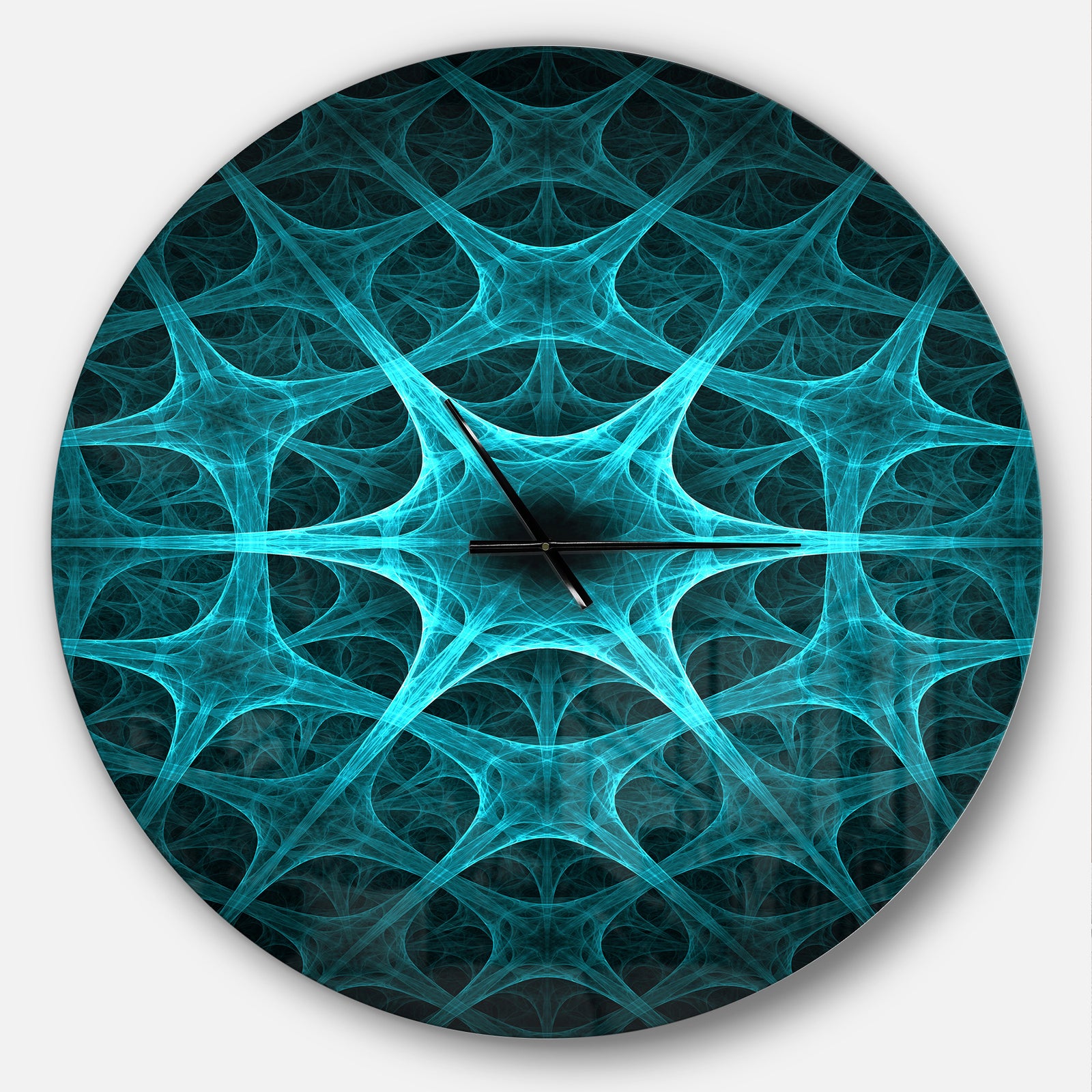 Abstract blue ice flower - Oversized Modern Wall CLock