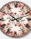 Seamless pattern with red roses - Floral Oversized Wall CLock