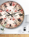 Seamless pattern with red roses - Floral Oversized Wall CLock