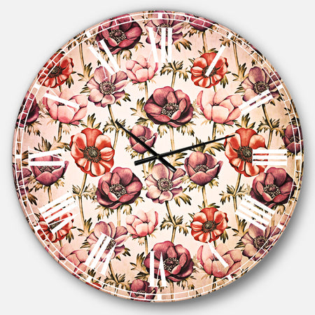 Colorful Abstract Floral Pattern - Floral Large Wall CLock