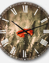 Sigle Red Poppies - Farmhouse Floral Wall CLock