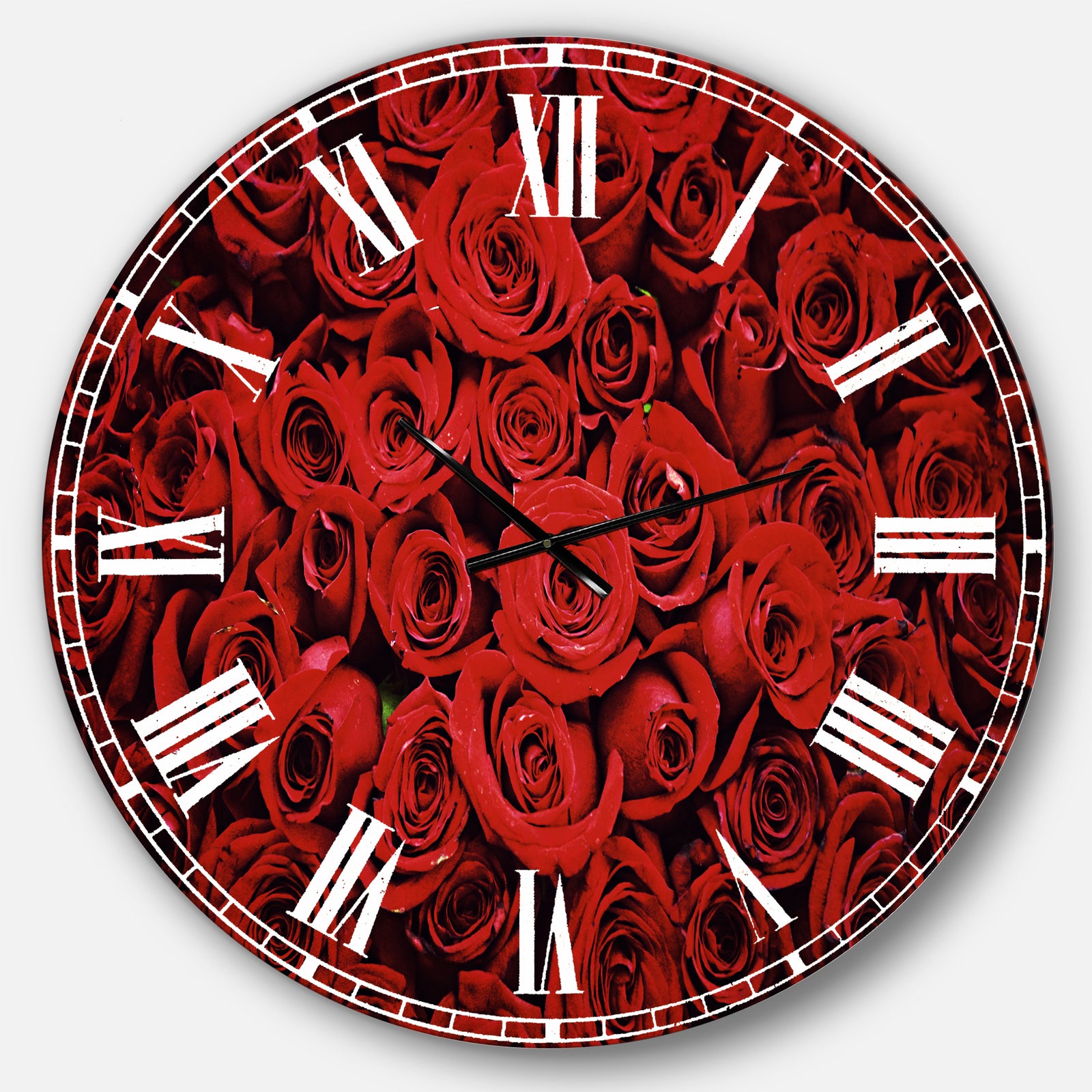 Winter Red Rose - Floral Oversized Wall CLock