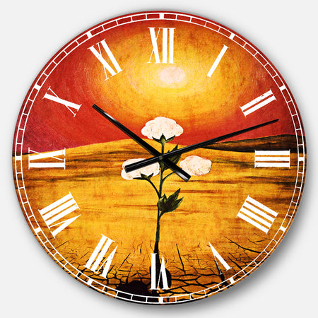 Bright Sun in Flower - Floral Large Wall CLock