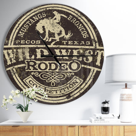 Wild west rodeo - Oversized Farmhouse Wall CLock