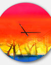Tree and Red Sky Spring Season - Oversized Landscapes Wall CLock