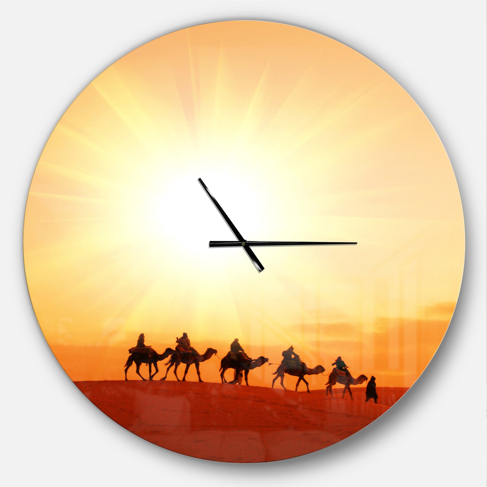 Caravan in Sahara Dessert - Oversized Landscapes Wall CLock