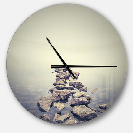 Ukraine Minimalist Misty landscape - Oversized Coastal Wall CLock