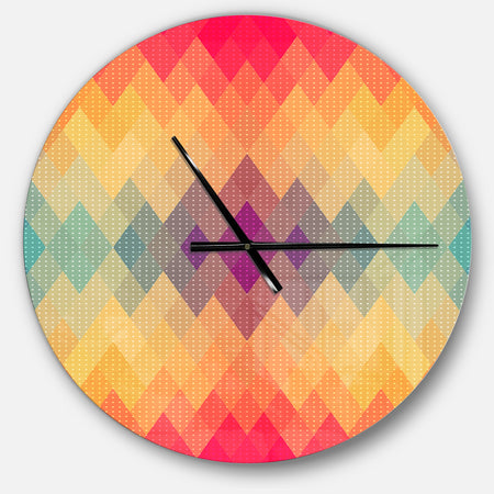 Colorful Geometric Pattern - Oversized Contemporary Wall CLock