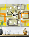 Retro Square Design VII - Oversized Mid-Century wall clock - 3 Panels