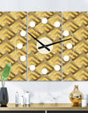 Golden Plaid pattern - Oversized Mid-Century wall clock - 3 Panels