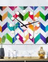 Geometrical Retro Design III - Oversized Mid-Century wall clock - 3 Panels