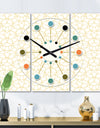 Abstract Geometrical  - Oversized Mid-Century wall clock - 3 Panels