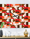 Retro Geometric  Design II - Oversized Mid-Century wall clock - 3 Panels