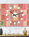 Handdrawn Colorful Houses - Oversized Mid-Century wall clock - 3 Panels