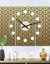 Golden Luxury Metallic Geometrics  XVIII - Oversized Mid-Century wall clock - 3 Panels