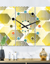 Retro Hexagon Pattern XI - Oversized Mid-Century wall clock - 3 Panels