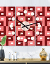 Retro Abstract Pattern Design IV - Oversized Mid-Century wall clock - 3 Panels