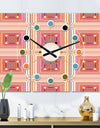 Geometric Retro Design II - Oversized Mid-Century wall clock - 3 Panels