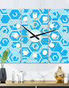 Retro Hexagon Pattern VII - Oversized Mid-Century wall clock - 3 Panels