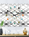 Retro Geometrical Abstract Minimal Pattern IX - Oversized Mid-Century wall clock - 3 Panels