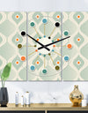 Retro Abstract Drops VII - Oversized Mid-Century wall clock - 3 Panels