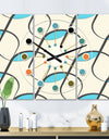 Retro Geometrical Abstract Minimal Pattern I - Oversized Mid-Century wall clock - 3 Panels