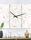 Retro Geometric Grid II - Oversized Mid-Century wall clock - 3 Panels