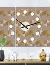 Retro Square Design VI - Oversized Mid-Century wall clock - 3 Panels