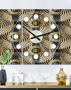 Circular Geometric Retro Abstract I - Oversized Mid-Century wall clock - 3 Panels