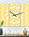 Retro Ornamental Design III - Oversized Mid-Century wall clock - 3 Panels