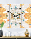 Geometric Retro Design I - Oversized Mid-Century wall clock - 3 Panels