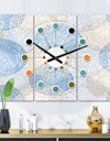 Abstract Retro Design I - Oversized Mid-Century wall clock - 3 Panels