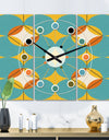 Diamond Retro IV - Oversized Mid-Century wall clock - 3 Panels