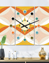 Retro Abstract Design XII - Oversized Mid-Century wall clock - 3 Panels