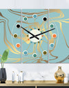 Golden Marble Design I - Oversized Mid-Century wall clock - 3 Panels