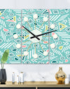 Pastel Tribal Retro Pattern - Oversized Mid-Century wall clock - 3 Panels