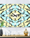 Black and White Fashion Ornament - Oversized Mid-Century wall clock - 3 Panels