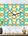 Abstract Design Retro Pattern I - Oversized Mid-Century wall clock - 3 Panels