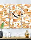 Liquid Gold I - Oversized Mid-Century wall clock - 3 Panels