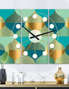 Luxury Retro Drops II - Oversized Mid-Century wall clock - 3 Panels