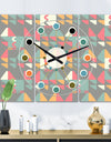 Retro Abstract Design V - Oversized Mid-Century wall clock - 3 Panels