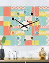 Retro Abstract Design III - Oversized Mid-Century wall clock - 3 Panels