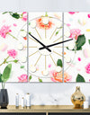 Floral Botanical Retro VI - Oversized Mid-Century wall clock - 3 Panels